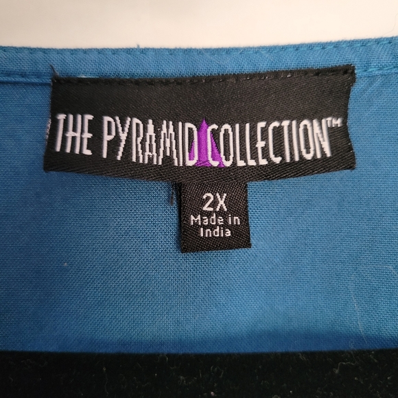*SOLD* The Pyramid Collection Blue Maxi Dress Boho Embroidered 2X - Picture 14 of 14